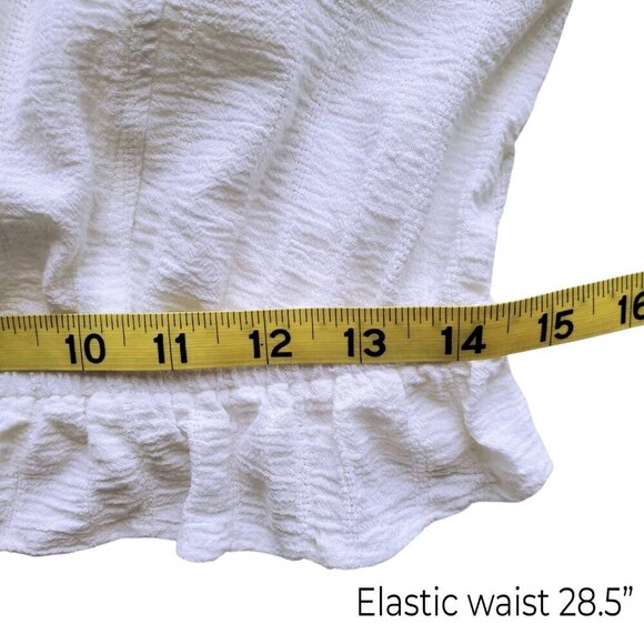 Express Milkmaid Cottagecore Ruffled Sleeveless Peplum Feminine Top 100% Cotton - Picture 13 of 14